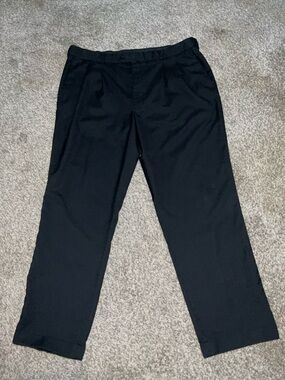 Stafford Black Men's Classic Fit Pleated & Cuffed Dress Pants  42x32